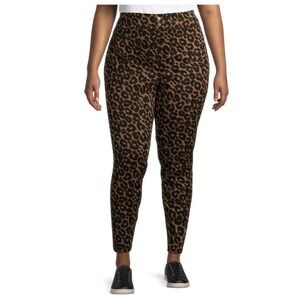 Terra & Sky 5X 32W-34W Plus Super Soft Comfy Stretchy Pull on jeggings Leopard